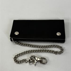 Leather Biker Long Wallet On Chain New